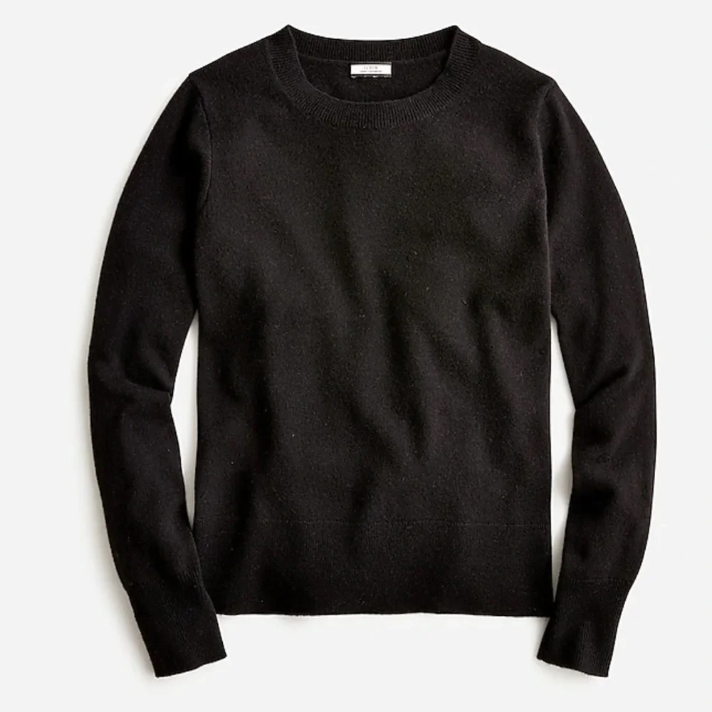 J crew cashmere classic fit crewneck sweater black